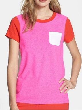 Kate Spade Pink Colorblock Pocket Tee